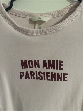 H&M Light Pink 'Mon Amie Parisienne' Graphic Tee